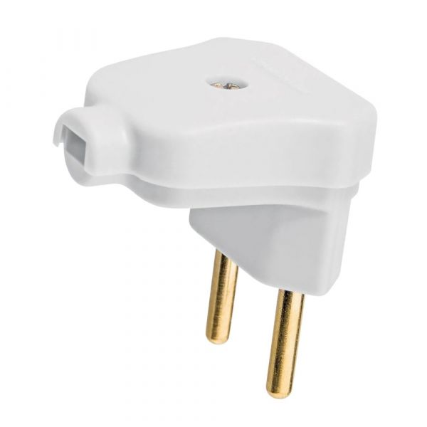 Plug Macho Angular 2P 10A Branco Tramontina 