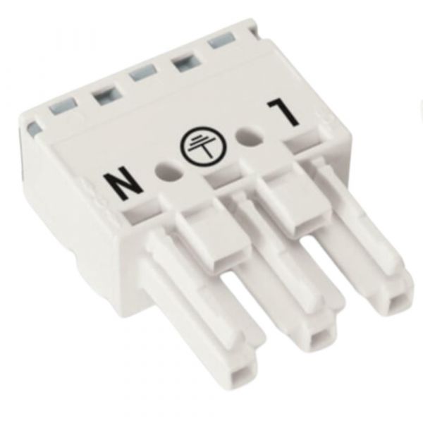 Plug Winsta Macho 3 Polos 770-223 de até 4mm² Branco Wago
