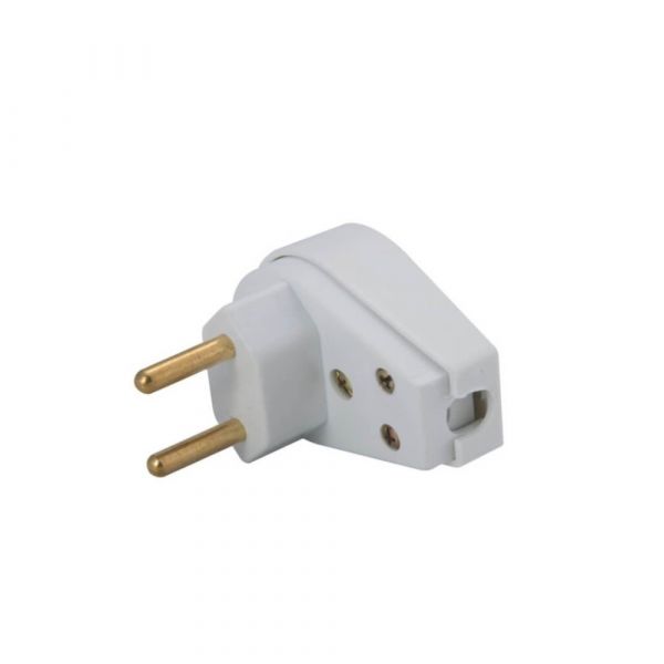 Plugue Angular 2P+T 10A 250 Volts Branco - 57402110 Tramontina