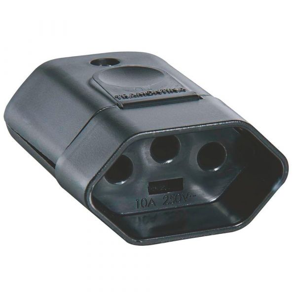 Plugue Fêmea Preto 2P+T 10 A 250 V Tramontina 57403053