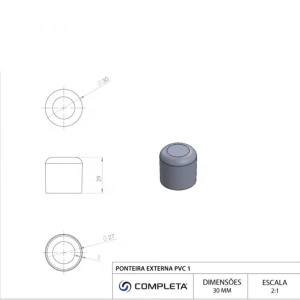 Ponteira Externa 1 Pol. PVC Branca Completa