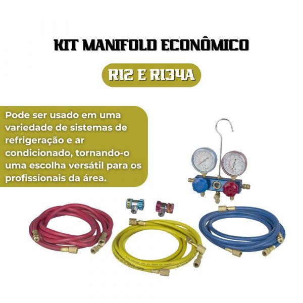 Kit Manifold Econômico R12 e R134A Robinair Bosch
