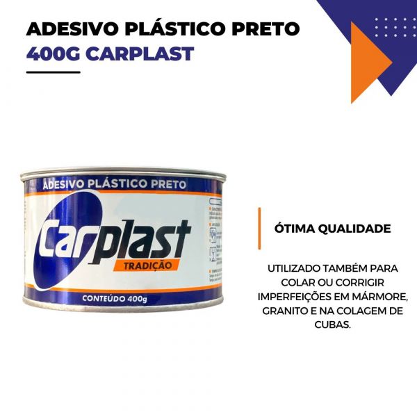 Adesivo Plástico Preto 400g Carplast Maxi Rubler