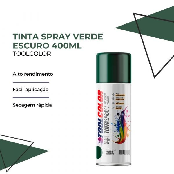 Tinta Spray Verde Escuro 400ml Toolcolor