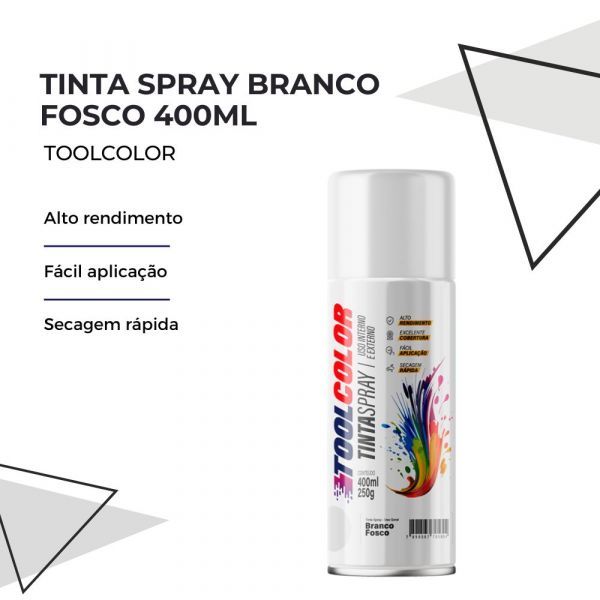 Tinta Spray Branco Fosco 400ml Toolcolor