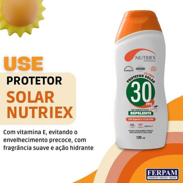 Protetor Solar Fps 30 Com Repelente 120ml Nutriex