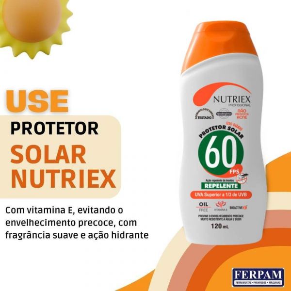 Protetor Solar FPS 60 Com Repelente 120ml Nutriex