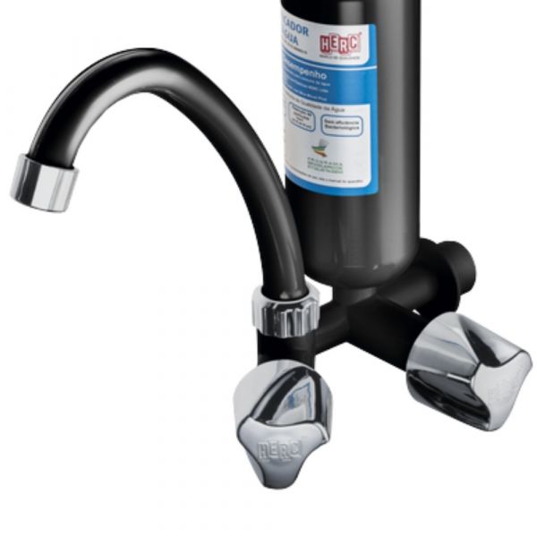 Purificador de Água com Torneira Bica Móvel Plus Preto com Cromado Herc