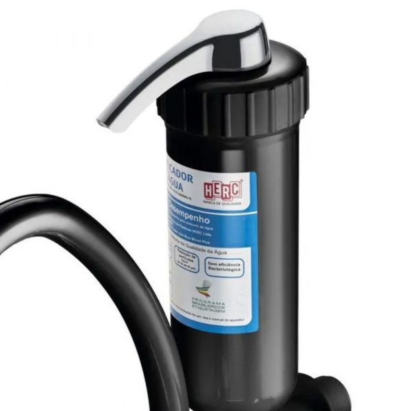 Purificador de Água com Torneira Bica Móvel Plus Preto com Cromado Herc