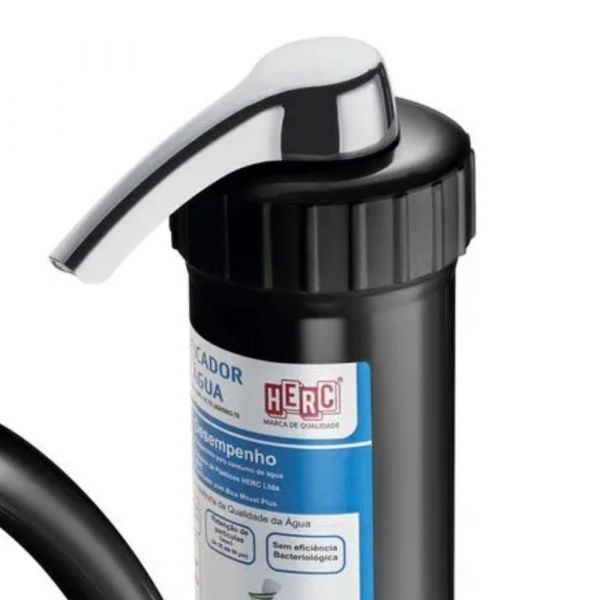 Purificador de Água com Torneira Bica Móvel Plus Preto com Cromado Herc