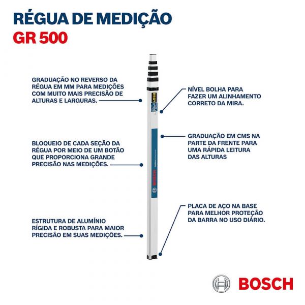 Régua de medição Bosch GR 500