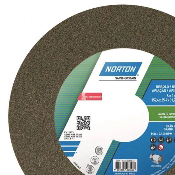 Rebolo Reto 6 x 1 x 1.1/4 Pol. G100 KVK Norton