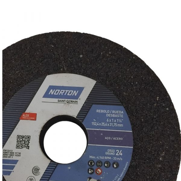 Rebolo Reto 6 x 1 x 1.1/4 Pol. G24 RVS Norton