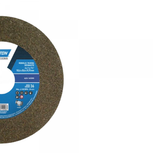 Rebolo Reto 6 x 1 x 1.1/4 Pol. Grão 36 QVS Norton