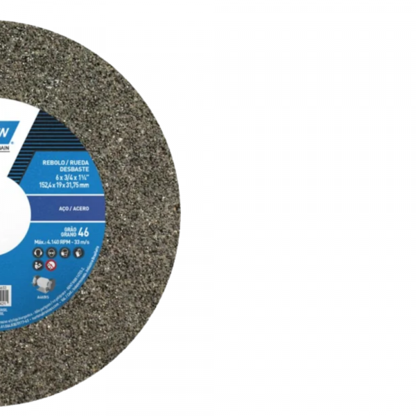 Rebolo Reto para Uso Geral 6 x 3/4 x 1.1/4 Pol. Grão 46 OVS Norton
