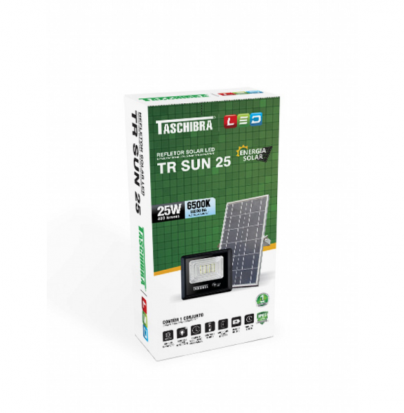 Refletor Led Solar TR Sun 25W 6500K Preto Taschibra