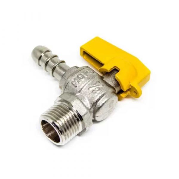 Registro para Gás de Esfera Angular 90 1/2”(M) X 3/8”(BM) Emmeti