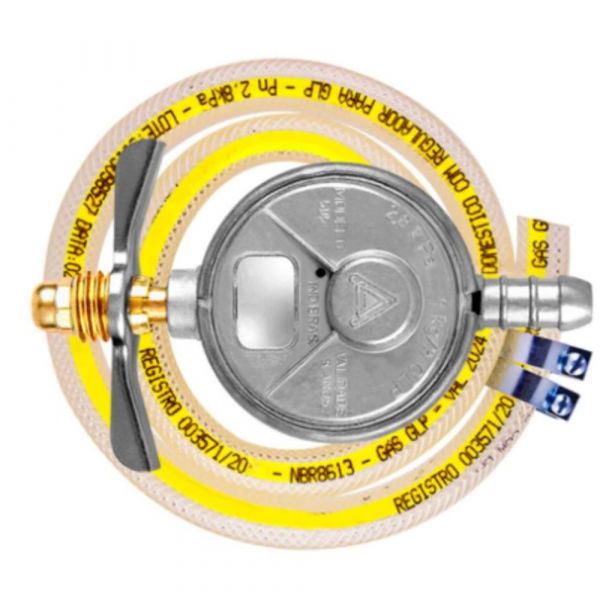 Regulador de Gás 505/01 com Mangueira 120cm BM 3/8 Pol. 1 Kg Aliança