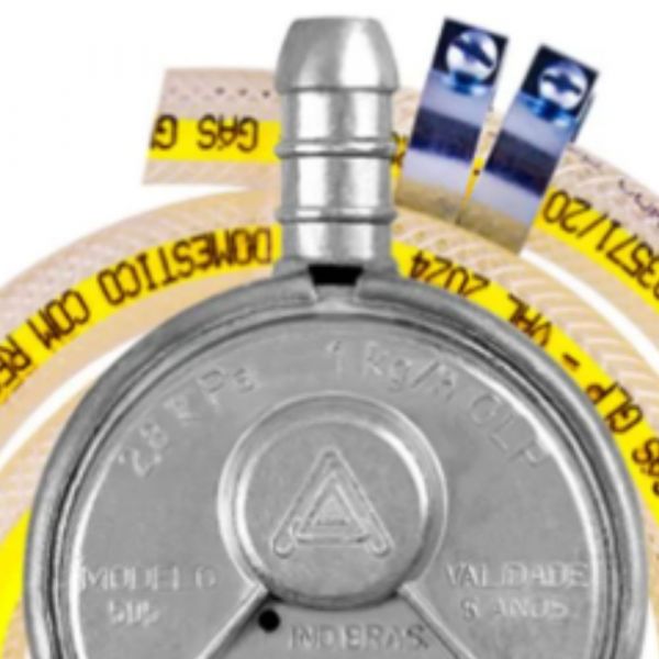 Regulador de Gás 505/01 com Mangueira 120cm BM 3/8 Pol. 1 Kg Aliança
