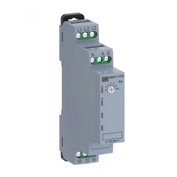 Relé Monitoramento Falta Fase com Neutro RMW17-FFN01D65 220-240V 50/60Hz Weg