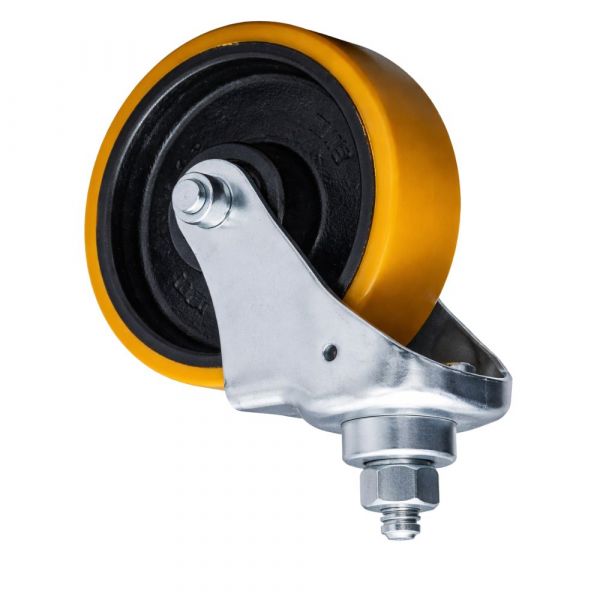 Rodízio 414 Placa Fixa Roda Ferro PU 300Kg Colson 