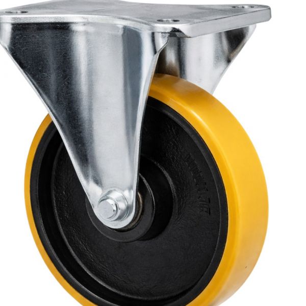 Rodízio 514 Placa Fixa Roda Ferro PU 300Kg Colson