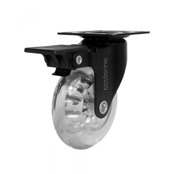 Rodízio Black Gel 310 Placa Giratória com Freio 50Kg Colson