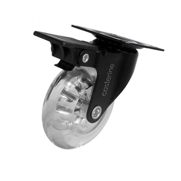 Rodízio Black Gel 310 Placa Giratória com Freio 50Kg Colson