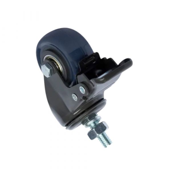 Rodízio Carbon Blue 210 Espiga Rosca Giratória com Freio 50Kg BP Colson