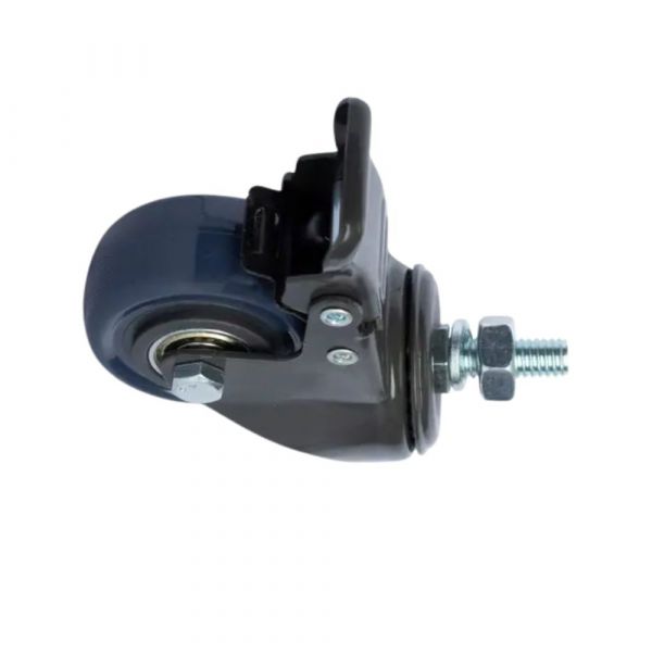 Rodízio Carbon Blue 210 Espiga Rosca Giratória com Freio 50Kg BP Colson
