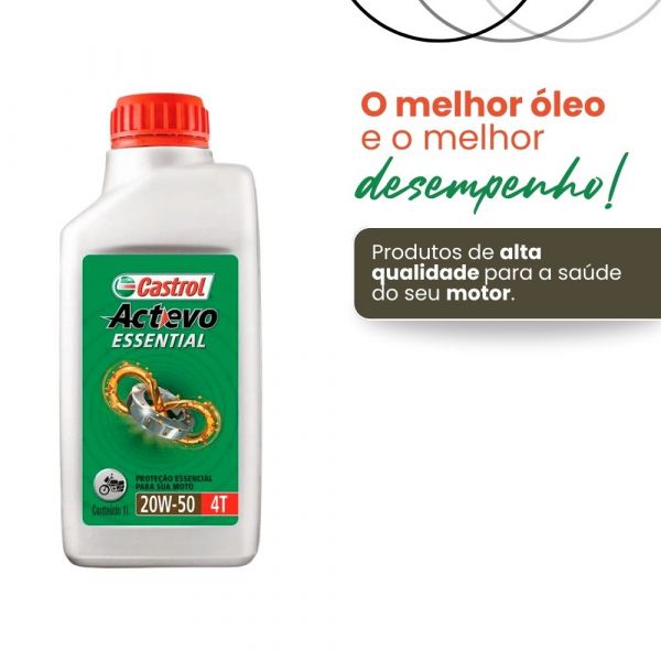 Óleo Actevo Essential Moto 20W50 4T 1L Castrol