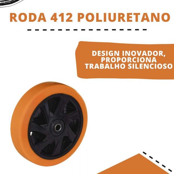 Roda 412 Poliuretano Com Rolamento Colson