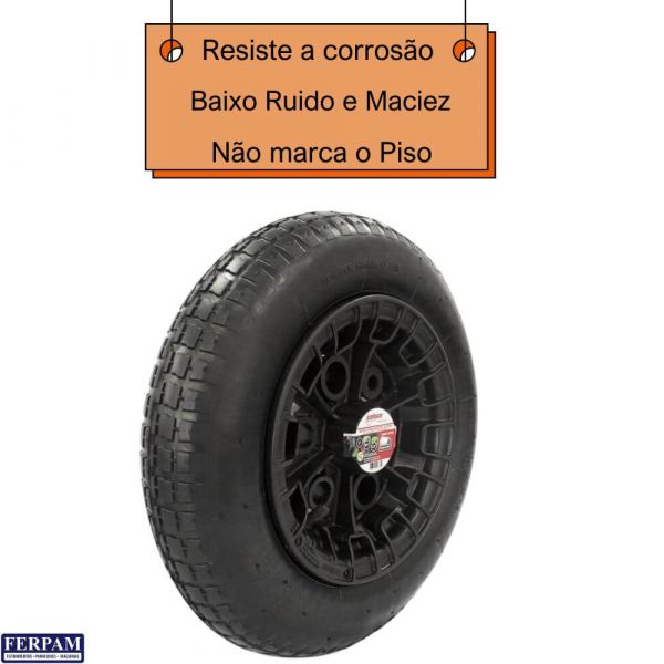 Roda Pneumática para Carrinho de Mão 3.25X8