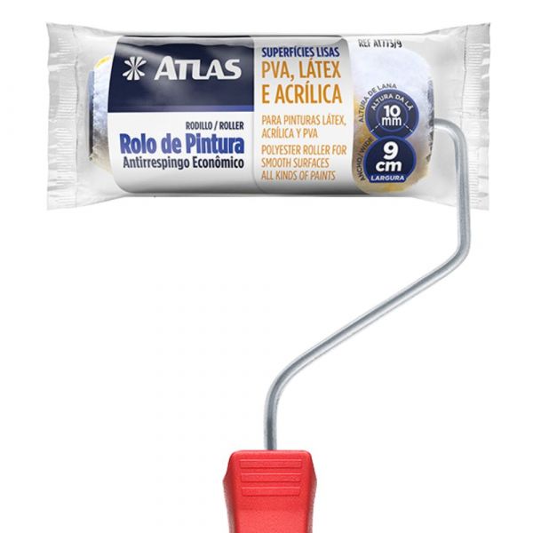 Rolo de Lã Sintética Antirespingo 9cm Atlas