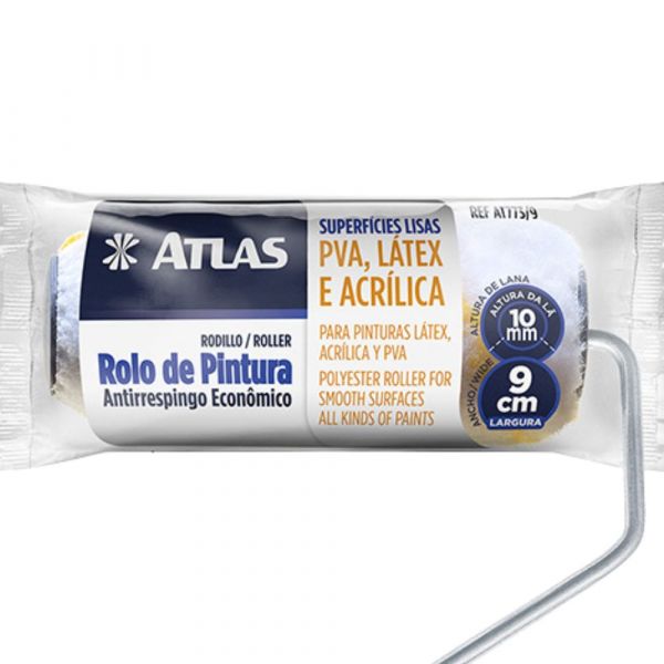 Rolo de Lã Sintética Antirespingo 9cm Atlas
