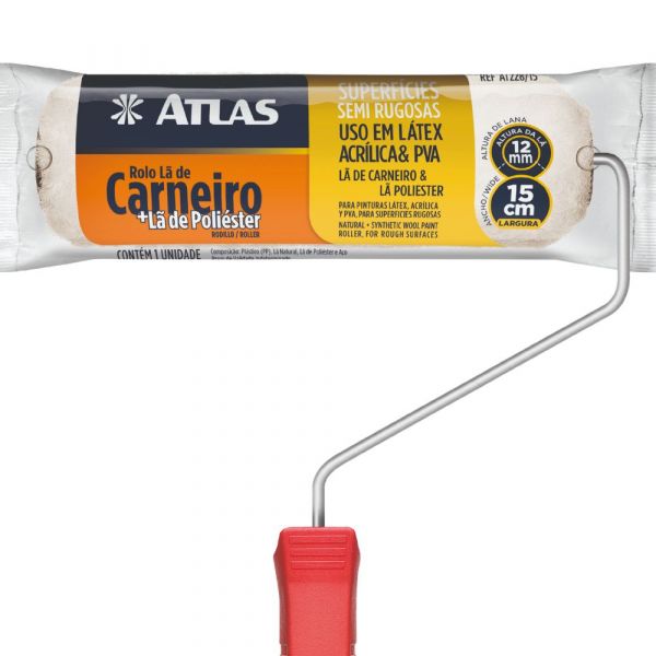 Rolo de Lã Sintética Mista 15cm Atlas