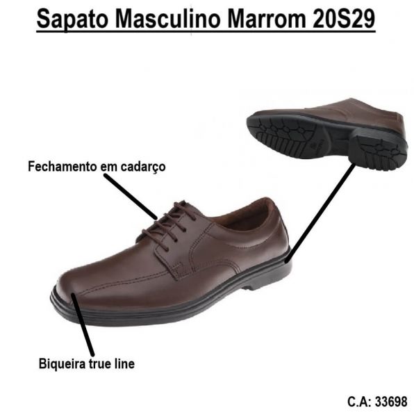 Sapato Social Masculino Marrom 20S29 N38 Marluvas