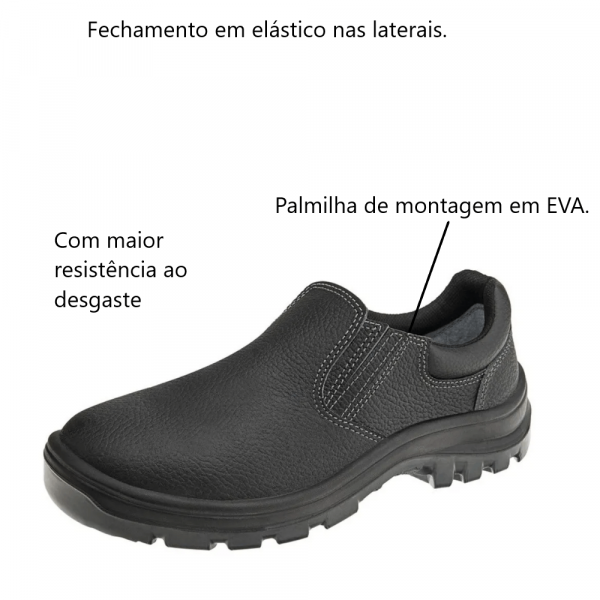 Sapato Unissex com Elástico 10VT48 Preto N°36 Marluvas