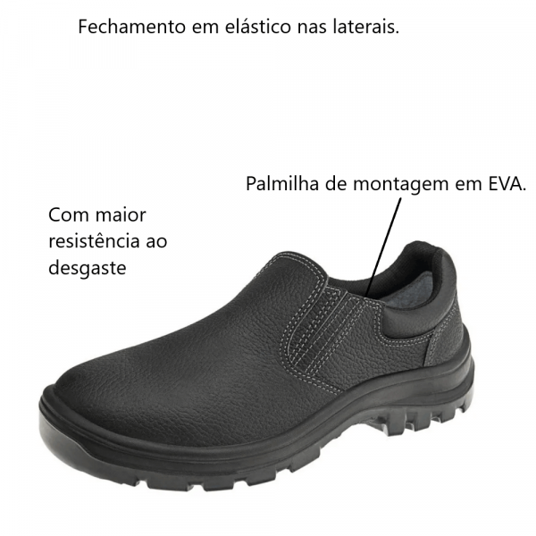 Sapato Unissex com Elástico 10VT48 Preto N°37 Marluvas