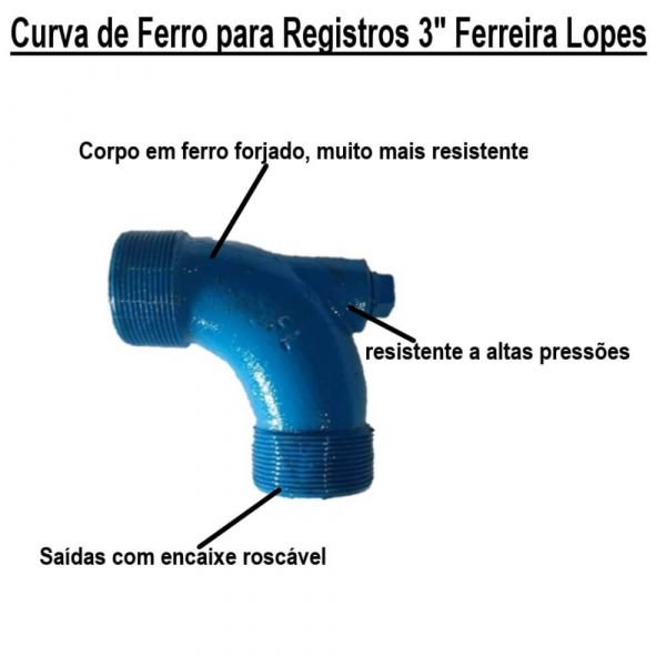 Curva de Ferro Para Registro 3” Ferreira Lopes