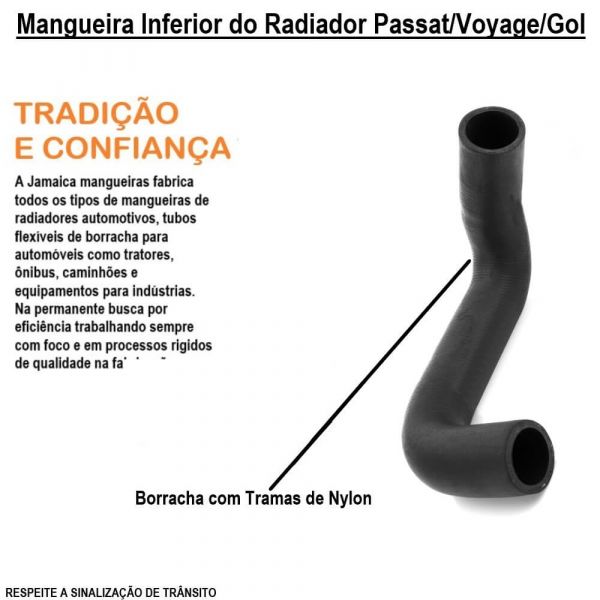Mangueira Inferior do Radiador Passat/Voyage/Parati/Gol 