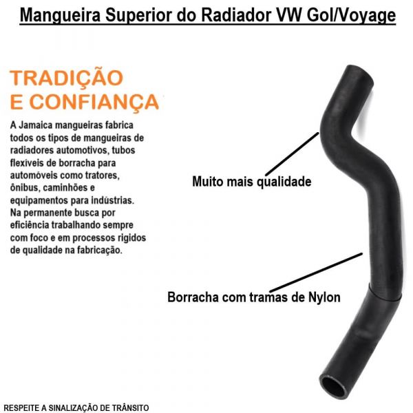 Mangueira Superior do Radiador VW Gol/Voyage Jamaica