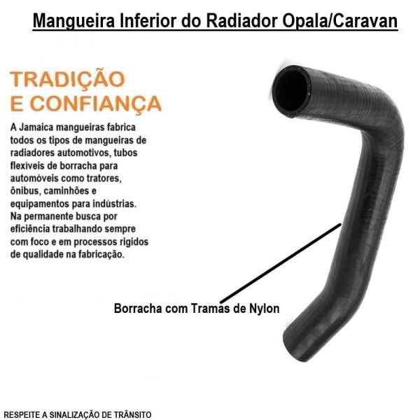 Mangueira Inferior do Radiador Opala/Caravan com Ar 4 cc