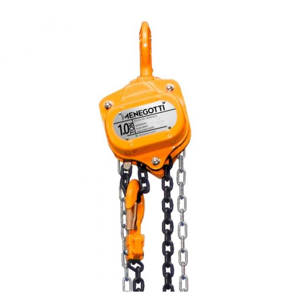 Talha de Corrente Manual 1Tonelada 3 Metros MTC Menegotti