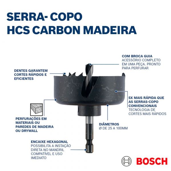 Serra Copo Carbon 48mm Madeira Bosch
