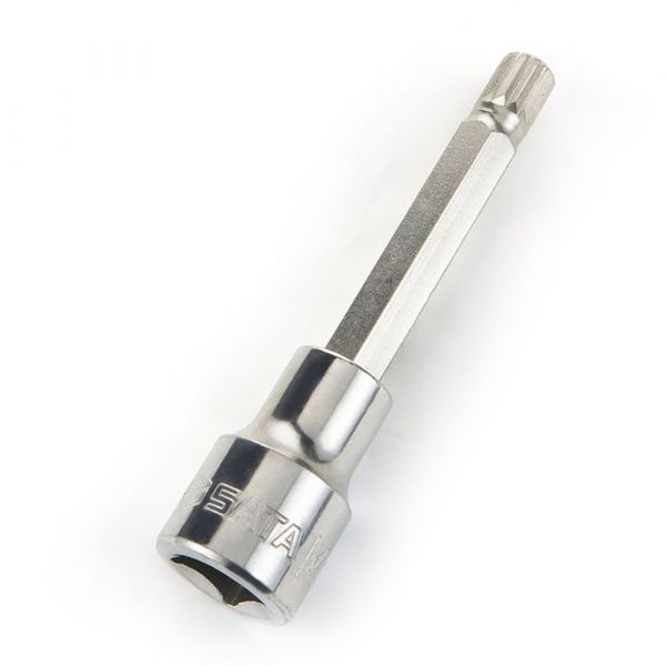 Soquete Bit Multidentado Longo M16 1/2 Pol. x100mm Sata