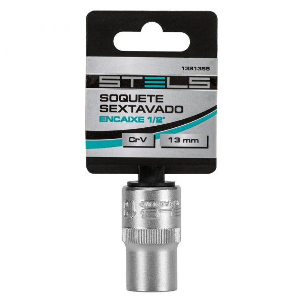 Soquete Sextavado Cr-V 13mm 1/2 Stels