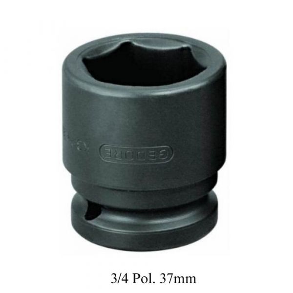 Soquete Sextavado de Impacto Encaixe 3/4 Pol. 37mm Gedore