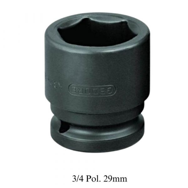 Soquete Sextavado de Impacto Encaixe 3/4 Pol. 29mm Gedore