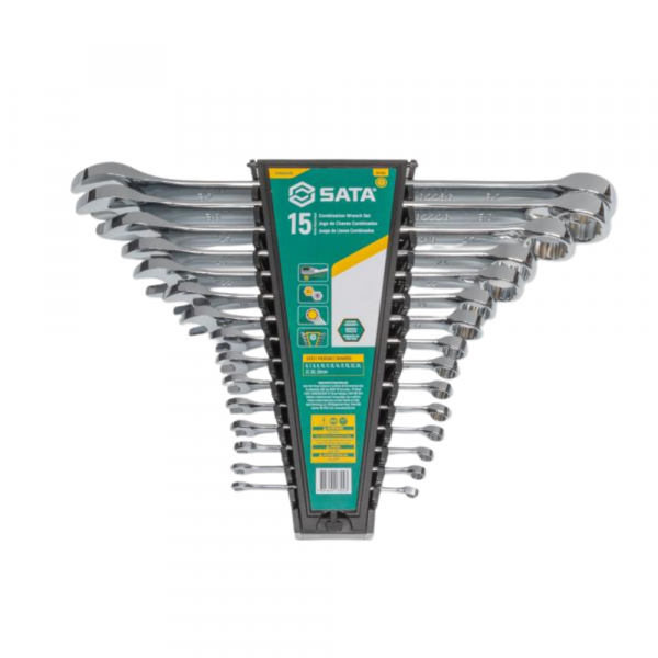 Jogo De Chaves Combinadas de 6 a 32mm com 15 Peças Sata